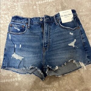 Abercrombie Denim High-Rise Distressed Shorts